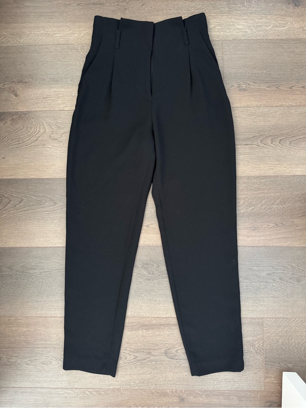 Black High Waisted Tapered Dress Pants